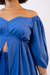 Tunica viscose manga bufante azul luar