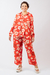 Camisa viscose manga longa estampa hibisco