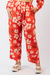 Calça viscose reta estampa hibisco - comprar online