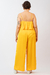 Calça cetim pantalona amarelo solar - comprar online