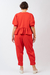 Blusa linho amarrações vermelho vulcão na internet