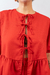 Blusa linho amarrações vermelho vulcão - Glam by