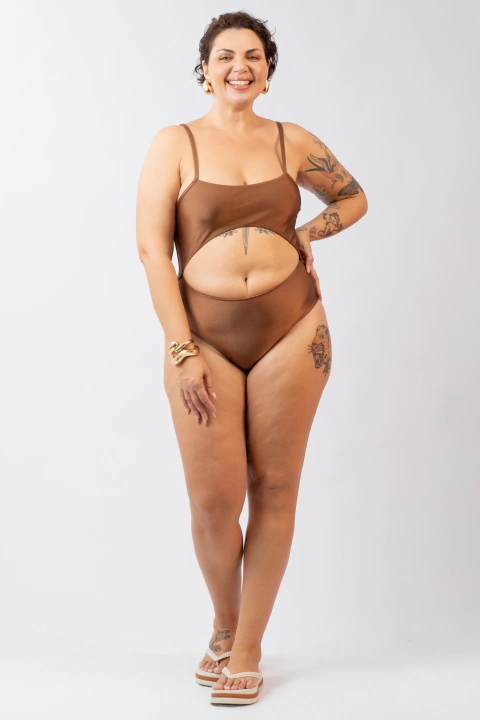 Maio Abertura Frente Marrom