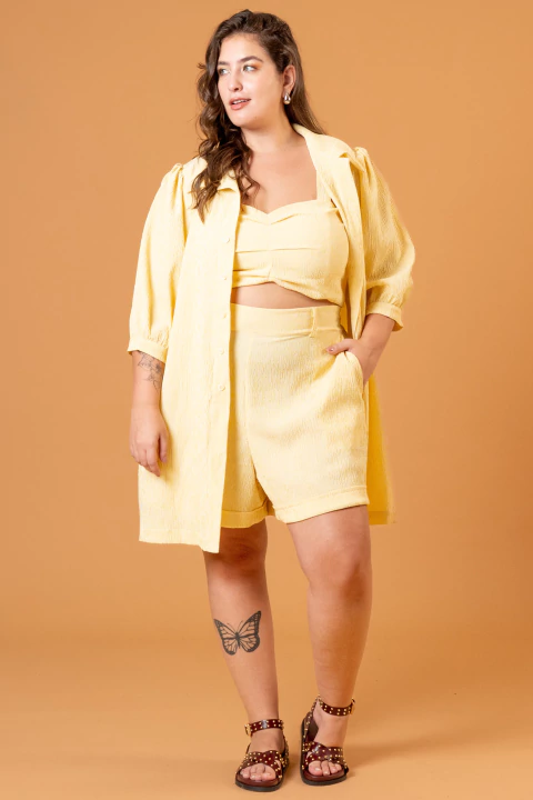 Vestido Anarruga Curto Gola Padre - comprar online