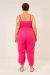 Macacão linho lastex rosa magenta - Glam by