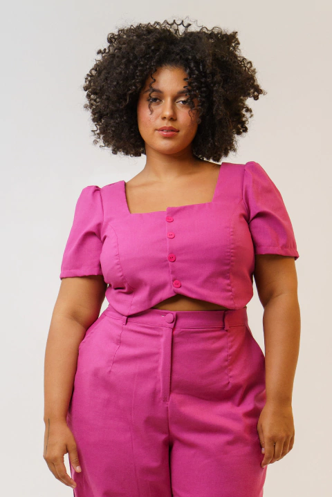 Cropped linho corselet