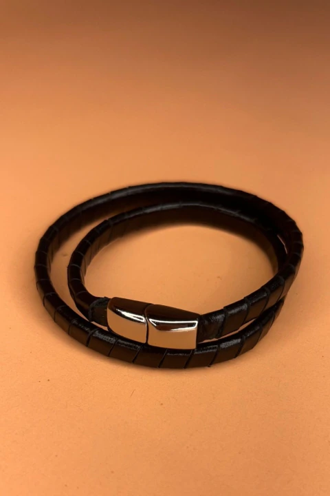 Pulseira Couro Ônix