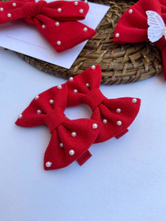 Parzinho em linho com pérolas bordadas - comprar online