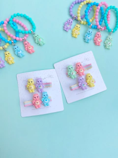Hair clips Ursinhos carinhosos na internet