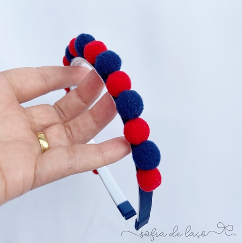 Tiara escolar pompom