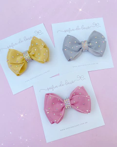 Laço Nina duplo c/ organza e cristais