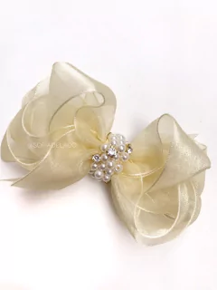 Laço Liz M duplo organza com chuva de pérolas na internet