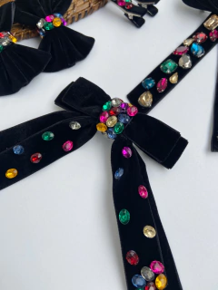 Laço veludo pontas com pedraria - Sofia de Laço