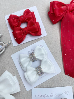 Parzinho laços Malu organza e strass - comprar online