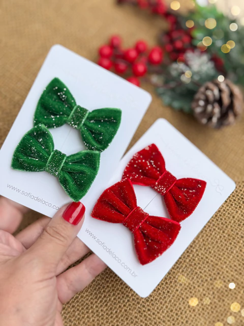 Parzinho veludo com brilho