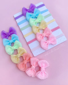 Laço Nina organza e strass (unidade) - Sofia de Laço