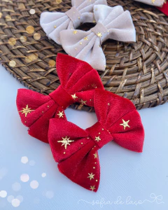 Parzinho de laços Valentina veludo c/ estrelas