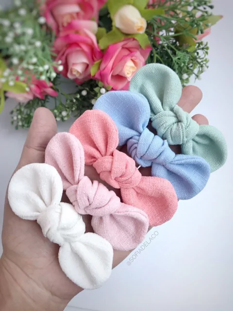 Lacinho turbante em linho (pontas arredondadas)