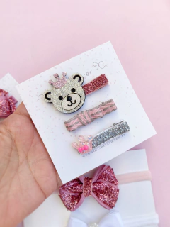 Hair clips ursinha - Sofia de Laço