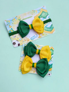 Laço Malu verde e amarelo -copa