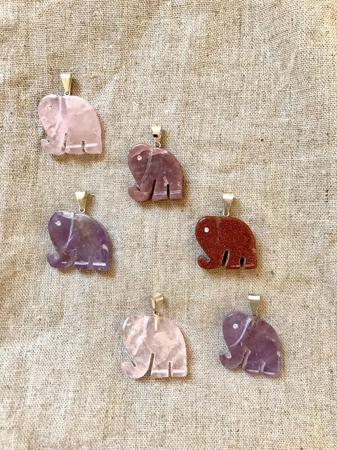 Pingente Elefante Cristal Prata