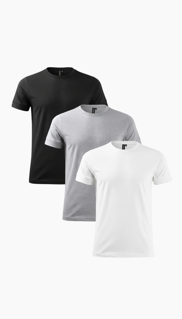 Pack x3 Remeras Basicas de lycra y algodon