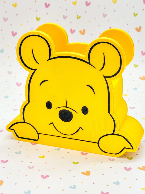 Porta Guardanapo de Plastico c/12cm - Ursinho Pooh