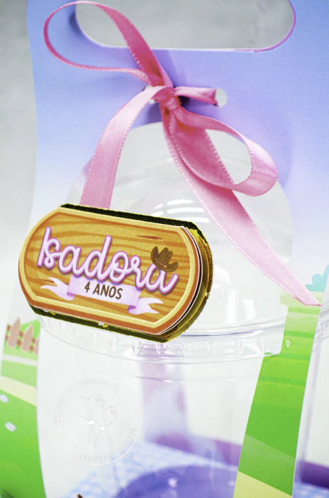 Copo Bolha Personalizado - Fazendinha - Tudinho de Biquinho
