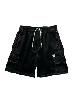 Shorts Cargo Sarja Itália Preto/Branco - comprar online