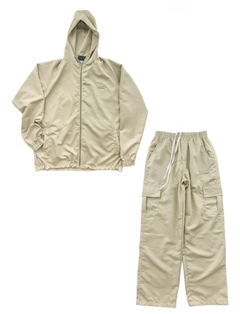 Kit 01 - 01 Calça Reta Cargo Creme + 01 Jaqueta Corta Vento Creme - comprar online