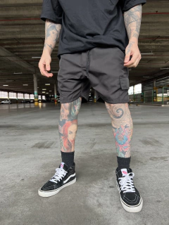 Shorts Cargo RipStop Preto Lapela - loja online