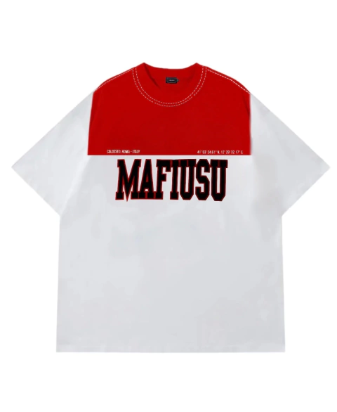 Camiseta Oversized Especial Colosseo Vermelha/Branca