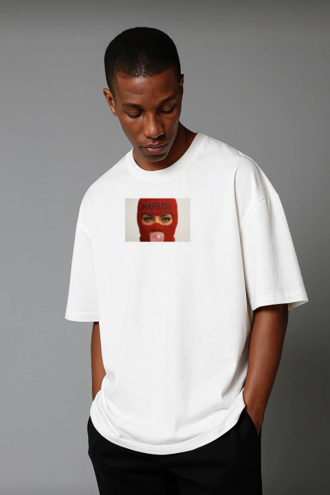 Camiseta Oversized Balaclava Branca - comprar online