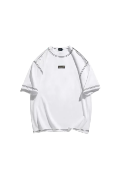 Camiseta Oversized Logo Branca/Preta - comprar online