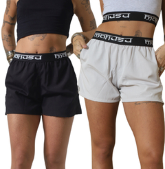 Kit 03 - Shorts Feminino Elastan Preto + Shorts Feminino Elastan Cinza - comprar online