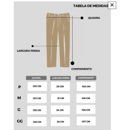 Calça Cargo Sarja Areia Unissex - loja online