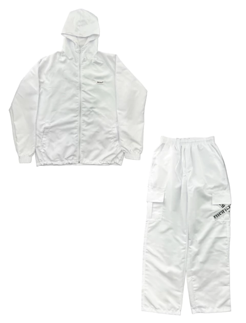 Kit 15 - Calça Reta Cargo XXX Branca + Jaqueta Corta Vento Branca - comprar online