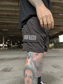 Shorts Cargo RipStop Preto Lapela - MAFIUSU
