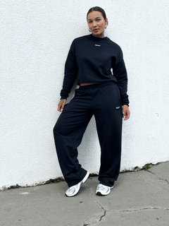 Imagem do Conjunto Moletom Boxy Ovesized Feminino Preto