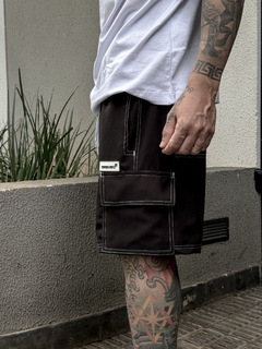 Shorts Mafiusu Cargo Preto/Branco Reg - loja online