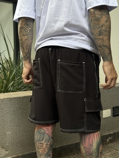 Imagem do Shorts Mafiusu Cargo Preto/Branco Reg