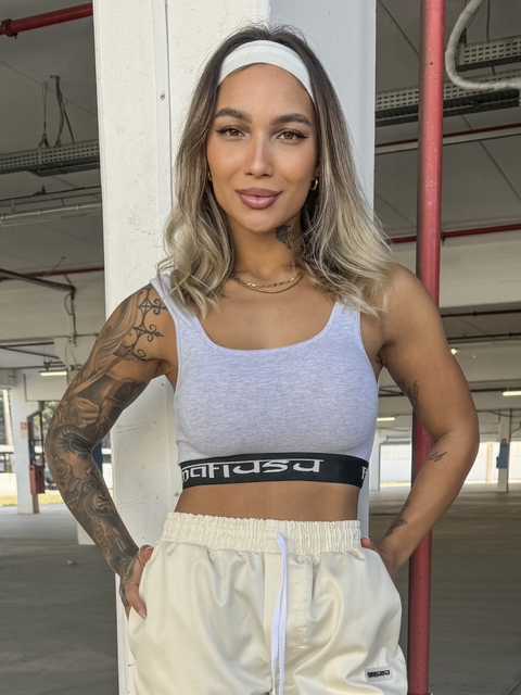 Top Cropped Versatile Mescla Claro