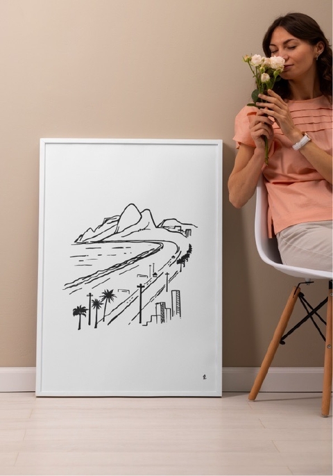 Quadro - Ipanema Desenhada - Rio de Janeiro - comprar online