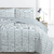 Set Cubrecama Quilt Estampado Reversible - Raya vertical