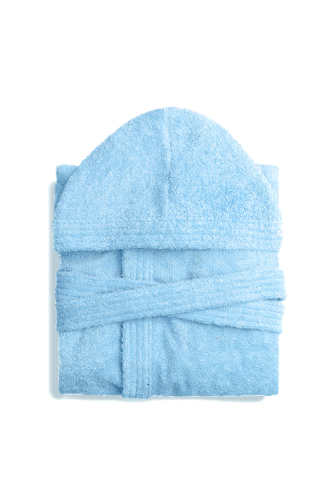 Bata Infantil Arco Iris con Capucha - Celeste