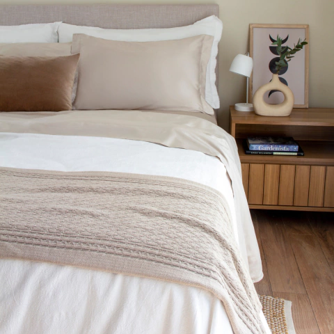 Juego de Sabanas Arco Iris 300 hilos 100% Saten Algodón - Beige - comprar online