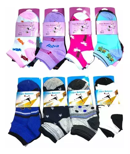 PACK X 24 PARES SOQUETES NIÑO/AS [TALLES 8/10]