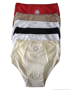 PACK X 6 UNID BOMBACHAS C/ENCAJE 100% ALG. PREMIUM (T. 52/54).