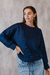 SWEATER BLUE TEJIDO CON CORDON en internet