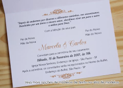 Convite de casamento com relevo aplicado - E&E Convites